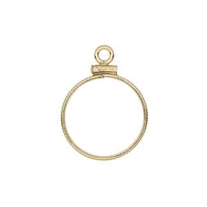 Drop, 14Kt gold-filled, 18.5mm open round with 18mm screw-fastened flat round bezel setting. Sold individually.