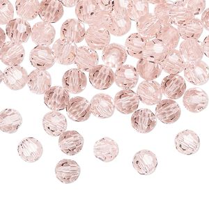 Bead 576pk light rose, Preciosa Czech crystal 5mm round