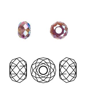 Bead 216pk amethyst shimmer 2X, Swarovski&reg; 8x5.3mm briolette XL hole 5042