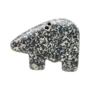 Spotted jasper 1pkg1, half-drilled Zuni-style bear focal natural, 28x21mm-33x26mm