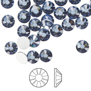 Flat back 24pk denim blue foil back, Preciosa MAXIMA Czech crystal rhinestone 6.3-6.5mm chaton rose round SS30