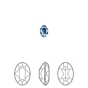 Fancy stone 4pk cool blue foil back, Crystal Passions&reg; Regenerated 6x4mm oval 4120