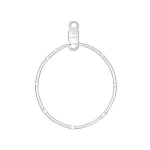Beading hoop, silver-plated steel, 26mm notched round with closed loop. Sold per pkg of 100.