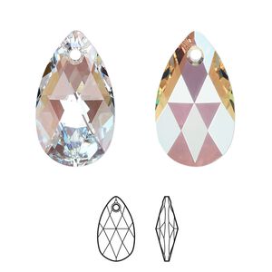 Drop 24pk crystal shimmer, Crystal Passions&reg; 22x13mm pendant pear 6106