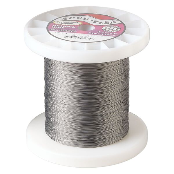 Beading wire, Accu-flex&reg;, nylon and stainless steel, clear, 7 strand, 0.014-inch diameter. Sold per 1,000 ft spool. image number 0