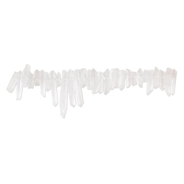 Quartz crystal 1pkg1, hand-cut top-drilled point bead natural 4 inch 10x3mm-30x5mm image number 0