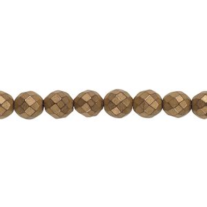 Hemalyke&trade; 1pkg1, matte electroplated faceted round bead 15.5-16 inch 6mm