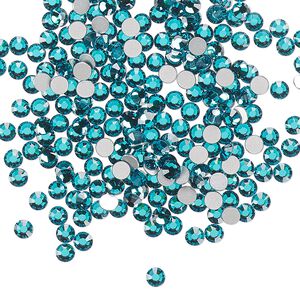 Flat back, Dance With Me&trade; crystal rhinestone, blue zircon, foil back, 2.7-2.9mm rose, SS10. Sold per pkg of 144 (1 gross).