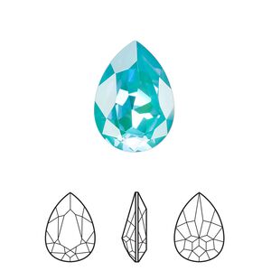 Fancy stone 1pk crystal laguna DeLite, Crystal Passions&reg; 18x13mm pear 4320