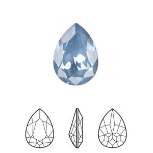 Fancy stone 1pk crystal denim ignite LacquerPRO, Crystal Passions&reg; 18x13mm pear 4320