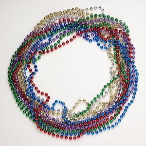 Acrylic 1pkg12, continuous necklace assortment mixed colors 32 inch 7mm
