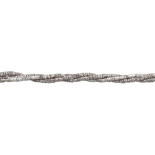 Bead 1pkg1 fine silver, 2x1mm oval, 16 inch antiqued Hill Tribes image number 0
