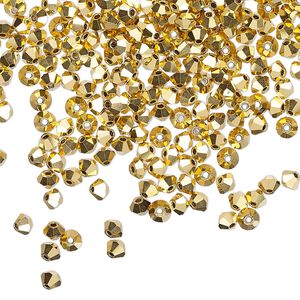 Bead 1440pk crystal aurum 2X, Preciosa Czech crystal 3mm bicone