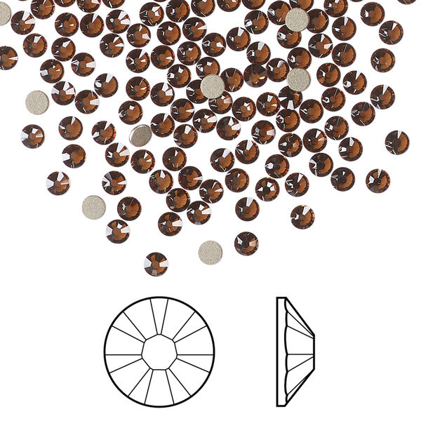 Flat back 1pkg1440 smoked topaz foil back, Swarovski&reg; ReCreated&trade;, 2.5-2.7mm rose round SS9 2058 image number 0