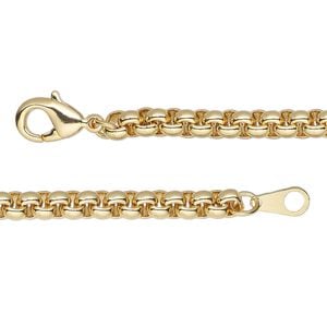 Chain 1pkg1 rolo, 4.6mm / lobster claw clasp, gold-finished brass 20 inch