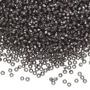 Seed bead, Preciosa Ornela Czech glass, pkg/500g, #11 rocaille, transparent silver-lined grey, (47010).