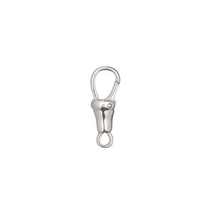 Clasp self-closing clip 1pkg1 sterling silver 14x6mm triggerless