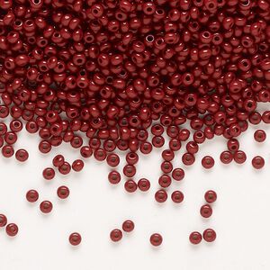 Seed bead, Preciosa Ornela Czech glass, pkg/500g, #11 rocaille, opaque dark red coral, (93300).