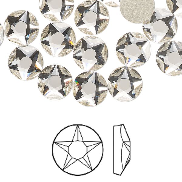 Flat back 144pk crystal foil back, Swarovski&reg; 8.412-8.672mm round SS40 2100 image number 0