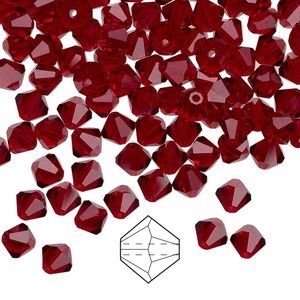 Bead 144pk Siam, Preciosa Czech crystal 5mm bicone
