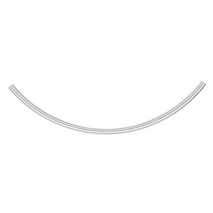 Bead 1pkg100 silver-plated, 100x3mm curved tube, brass