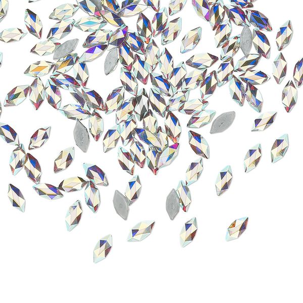 Flat back 720pk crystal AB foil back, Swarovski&reg; hotfix 4x1.8mm marquise jewel 2201 image number 0