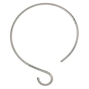 Neckwire, stainless steel, 4.5mm hammered round with curve, 15 inches. Sold individually.