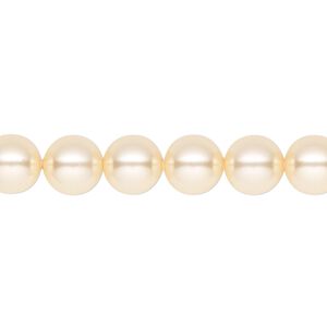 Pearl 50pk light gold, Crystal Passions&reg; 8mm round 5810