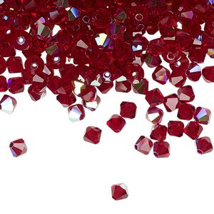 Bead 720pk Siam AB, Preciosa Czech crystal 4mm bicone