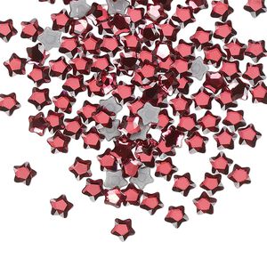 Flat back 720pk scarlet foil back, Swarovski&reg; hotfix 4mm star flower 2754