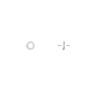 Jump ring 1pkg20 sterling silver, 4mm round / square wire, 20 gauge / 2.4mm inside diameter