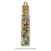 Component, glass / cork / nickel-finished steel, clear, 45x11mm bottle with stopper and screw eye. Sold per pkg of 10. image number 0