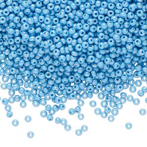Seed bead, Preciosa Ornela Czech glass, pkg/50g, #11 rocaille, opaque rainbow turquoise, (64050).