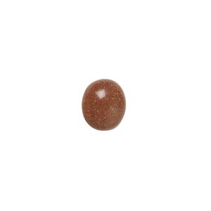 Cabochon, brown goldstone (glass) (man-made), 10x8mm calibrated oval. Sold per pkg of 6.