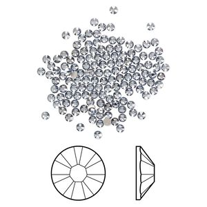Flat back 1440pk crystal blue shade foil back, Swarovski&reg; 1.7-1.9mm rose round SS5 2058