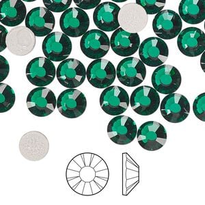 Flat back 288pk emerald foil back, Preciosa MAXIMA Czech crystal hotfix rhinestone 6.3-6.5mm chaton rose round SS30