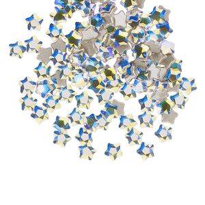 Flat back 720pk crystal AB foil back, Swarovski&reg; 4mm star flower 2754