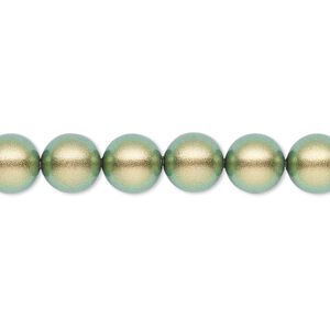 Pearl 50pk iridescent green, Crystal Passions&reg; 8mm round 5810