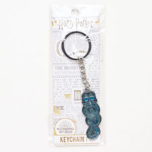 Steel / enamel 1pkg1, Dark Mark&trade; keychain silver-finished / blue 4-1/4 inch 50mm