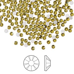 Flat back 144pk acid yellow foil back, Preciosa MAXIMA Czech crystal rhinestone 2.1-2.3mm chaton rose round SS7