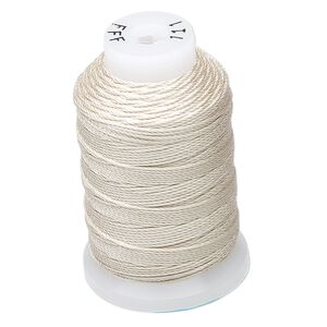 Thread, Purely Silk&trade;, 3-ply, ecru, size FFF. Sold per 92-yard spool.