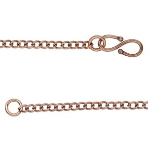Chain 1pkg1 copper-plated curb, 2.5mm / s-hook clasp, antique brass 36 inch