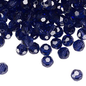 Bead 24pk deep tanzanite, Preciosa Czech crystal 6mm round