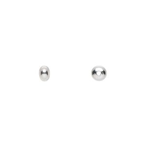 Bead 1pkg100 silver-plated, 4.5x3mm saucer, brass