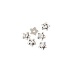 Bead 6pk crystal foil back, Crystal Passions&reg; 5mm star flower 3754