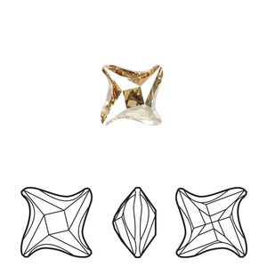 Fancy stone 2pk crystal golden shadow foil back, Crystal Passions&reg; 10.5mm twister 4485