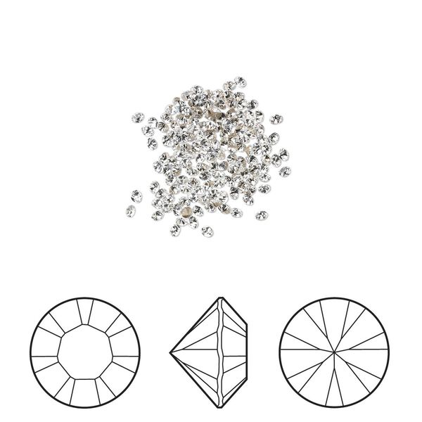 Chaton 1440pk crystal clear foil back, Swarovski&reg; 1.3-1.35mm round PP6 1028 image number 0