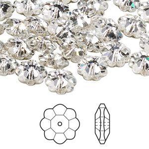 Margarita flower 288pk crystal foil back, Swarovski&reg; 10x3.5mm 3700