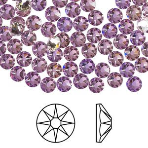 Flat back 144pk crystal vitrail light foil back, Crystal Passions&reg; 4.6-4.8mm rose round SS20 2088