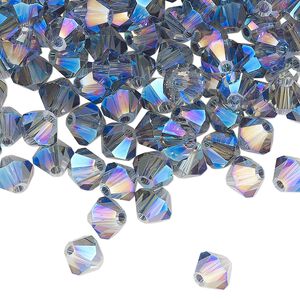 Bead 144pk crystal blue shadow, Celestial Crystal&reg; 6mm bicone